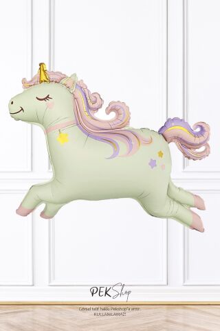 Retro Unicorn Folyo Balon Büyük