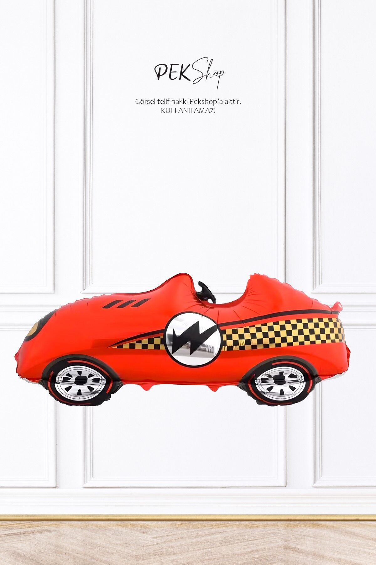 Kırmızı Retro Yarış Arabası Folyo Balon Büyük 110cm 9405