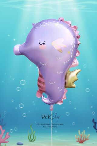 Mor Deniz Atı Folyo Balon