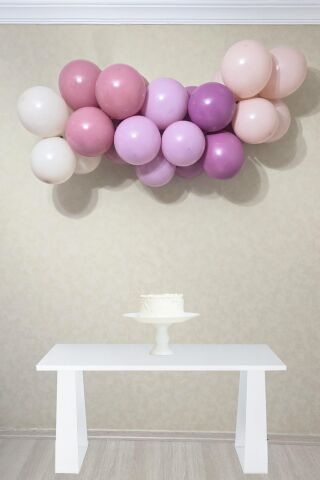 Retro Blush Pembe Renkler Parti Süsleme Balon Zinciri Seti