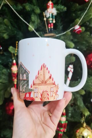 Christmas Town Tasarım Yılbaşı Hediyesi Kupa Bardak
