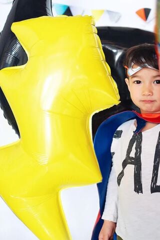 Şimşek Folyo Balon Süper Kahramanlar Tema Balonlar Sarı Şimşek Balon