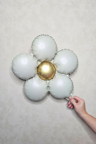 Retro Papatya Bej Renk Papatya Folyo Balon