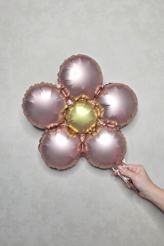 Retro Papatya Rose Gold Renk Papatya Folyo Balon