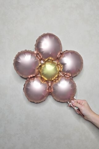 Retro Papatya Rose Gold Renk Papatya Folyo Balon