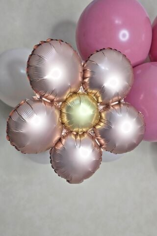 Retro Papatya Rose Gold Renk Papatya Folyo Balon
