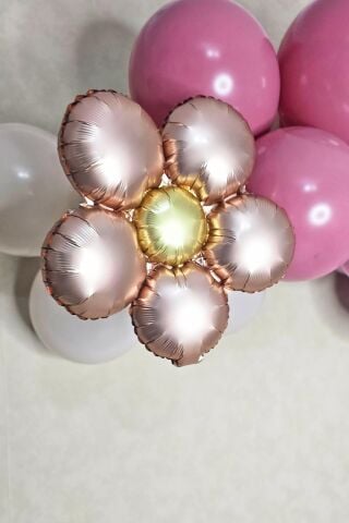 Retro Papatya Rose Gold Renk Papatya Folyo Balon