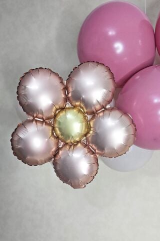 Retro Papatya Rose Gold Renk Papatya Folyo Balon