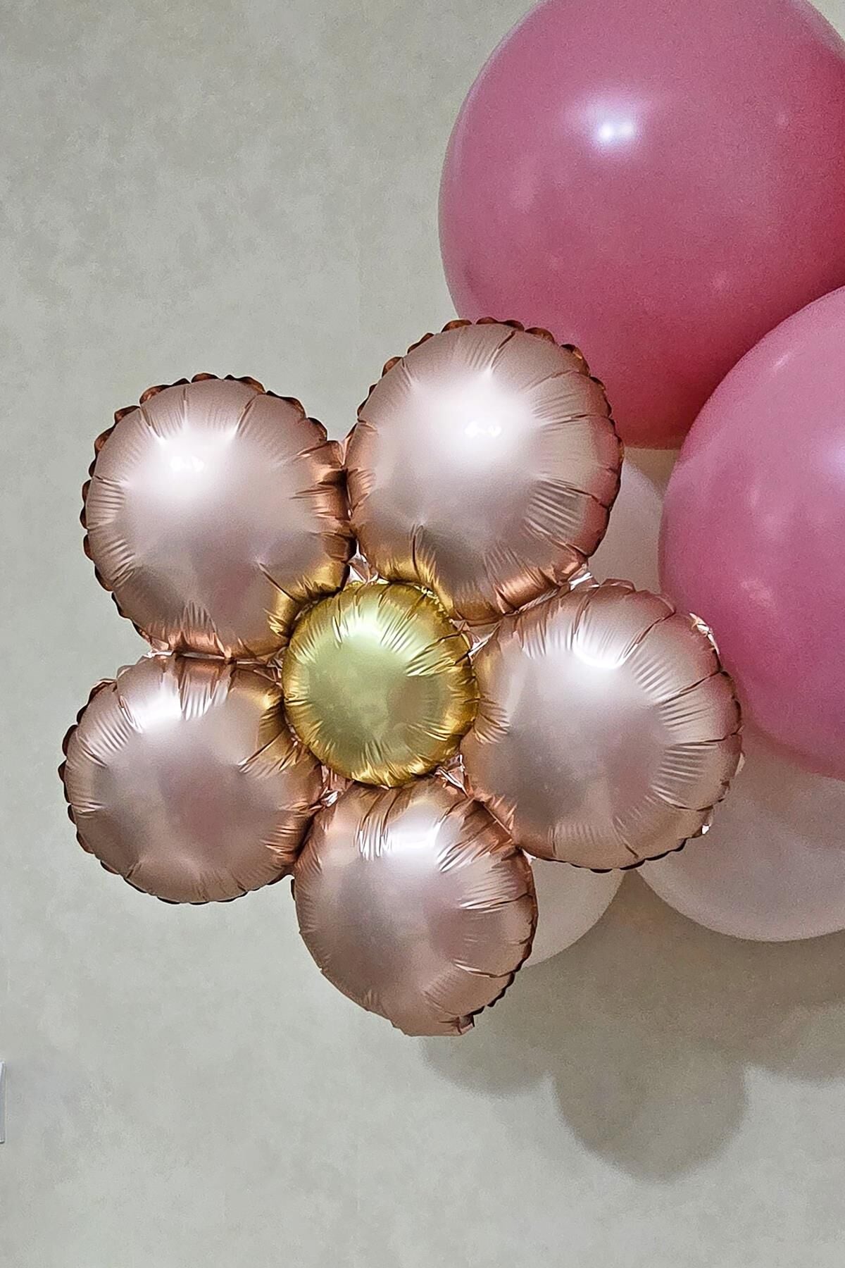 Retro Papatya Rose Gold Renk Papatya Folyo Balon