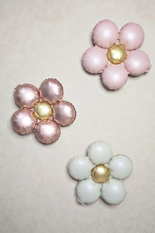 Retro Papatya 3lü Set Retro Renkler Papatya Balon Seti