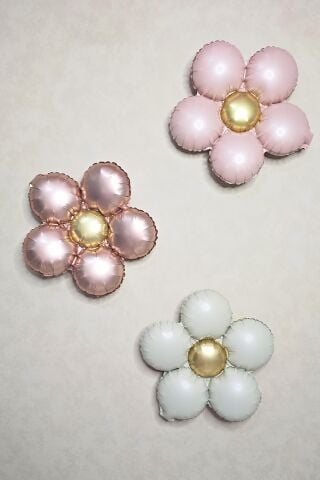 Retro Papatya 3lü Set Retro Renkler Papatya Balon Seti