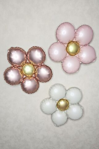 Retro Papatya 3lü Set Retro Renkler Papatya Balon Seti