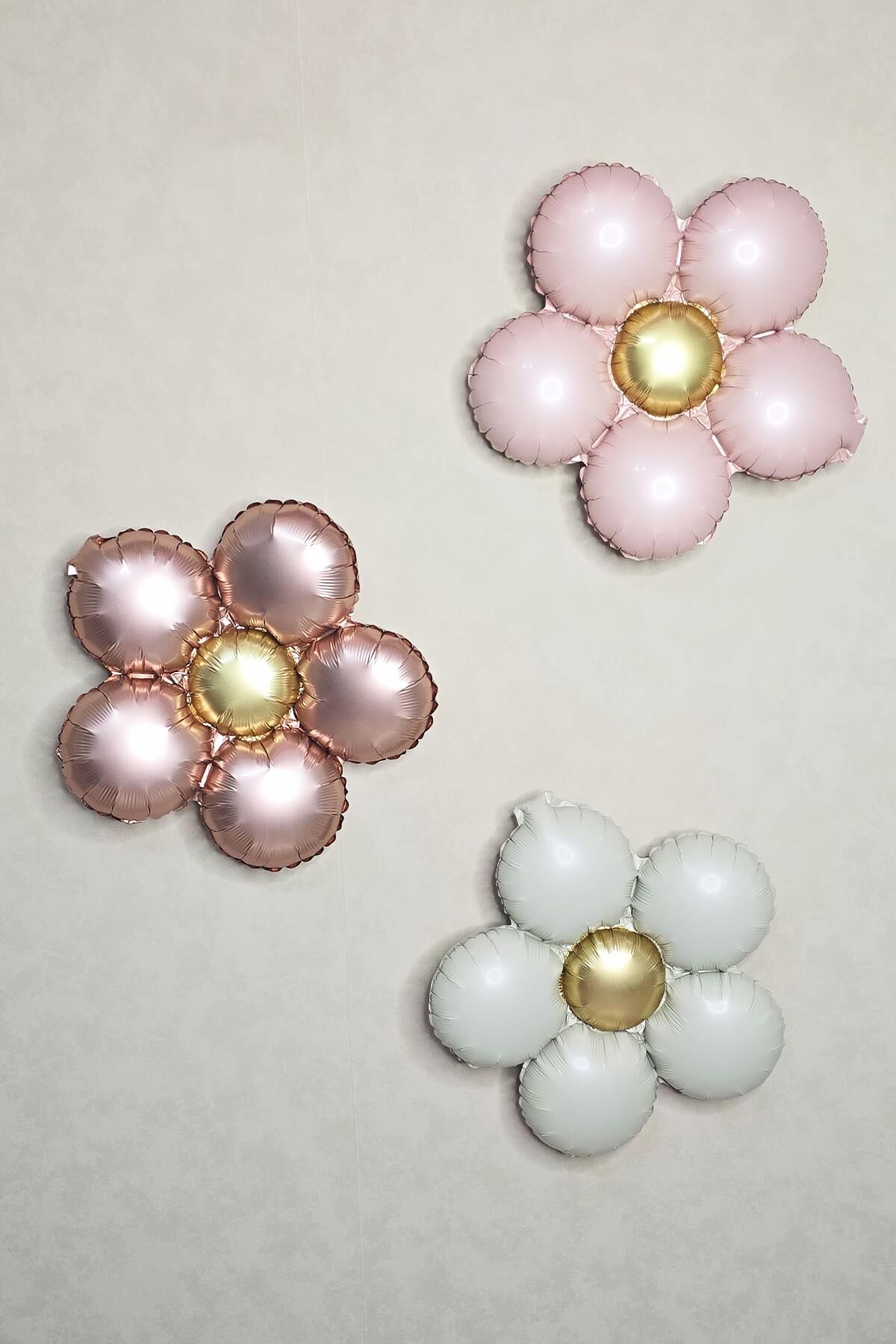 Retro Papatya 3lü Set Retro Renkler Papatya Balon Seti