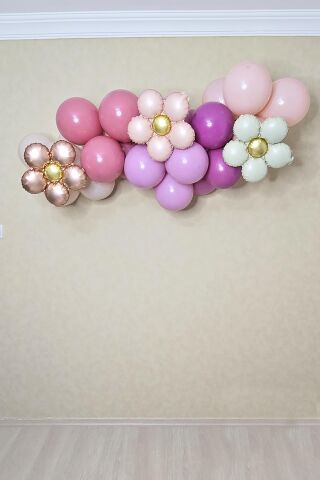 Retro Papatya 3lü Set Retro Renkler Papatya Balon Seti