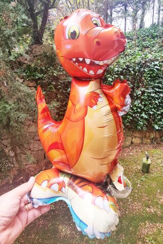 Ayaklı Dinazor Folyo Balon 2 Dik Durabilen Masa Üstü Boy Dinozor 45cm