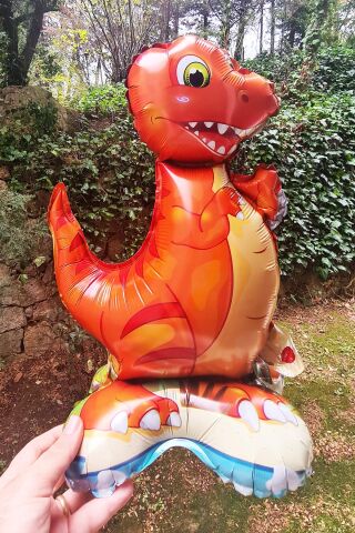 Ayaklı Dinazor Folyo Balon 2 Dik Durabilen Masa Üstü Boy Dinozor 45cm