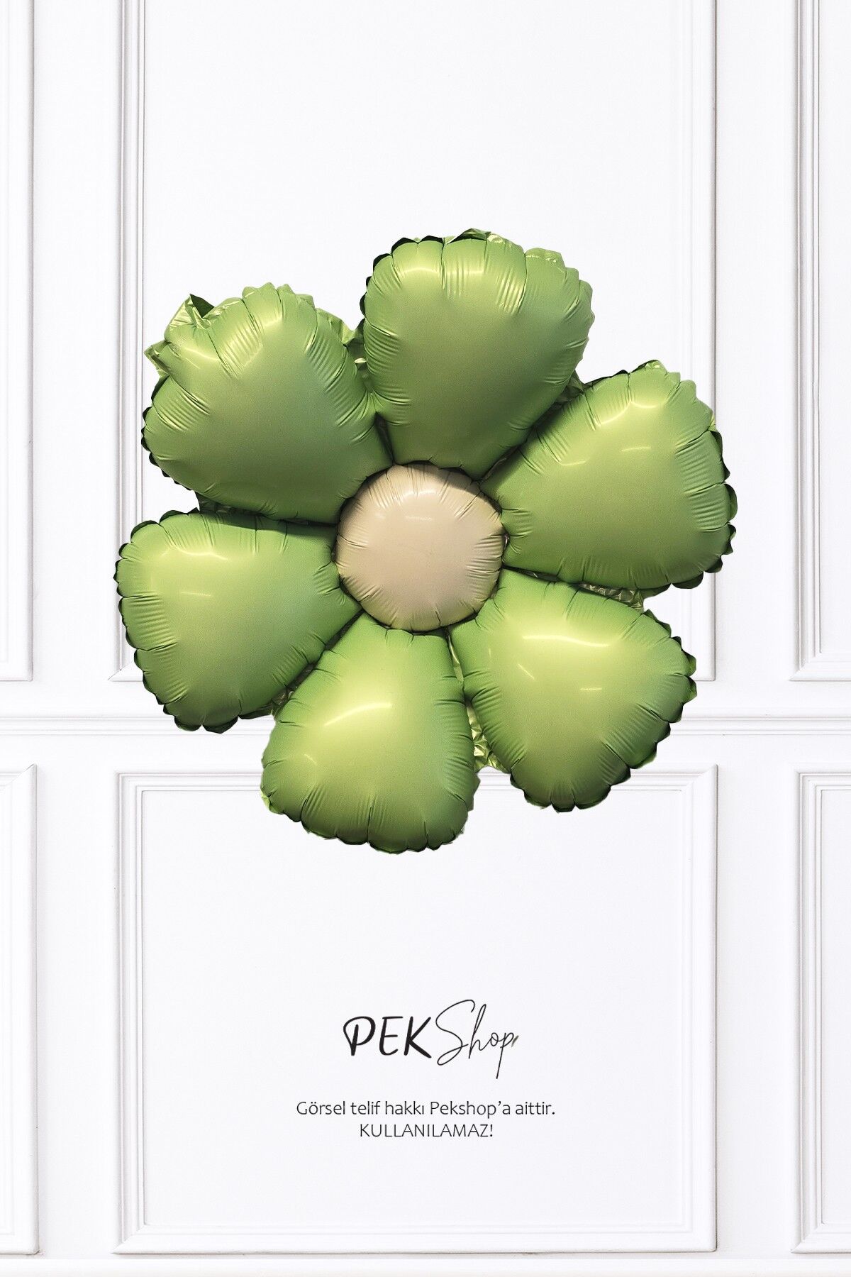 Retro Yeşil Papatya Folyo Balon