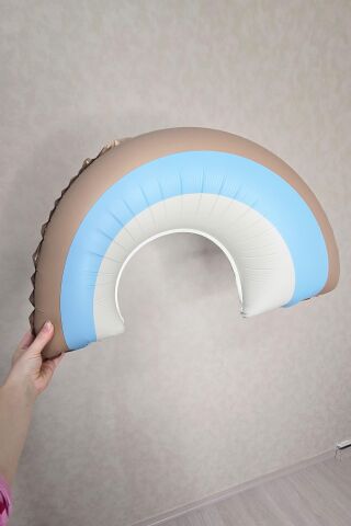 Retro Mavi Gökkuşağı Folyo Balon Retro Gökkuşağı Balon Büyük Boy