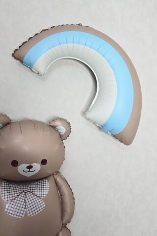 Retro Mavi Gökkuşağı Folyo Balon Retro Gökkuşağı Balon Büyük Boy