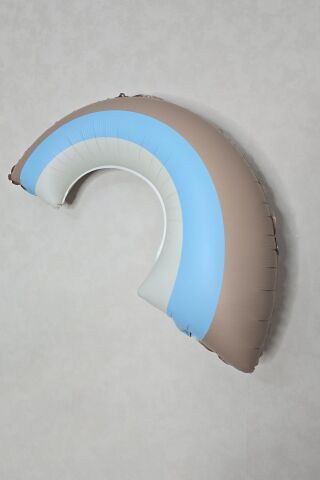 Retro Mavi Gökkuşağı Folyo Balon Retro Gökkuşağı Balon Büyük Boy