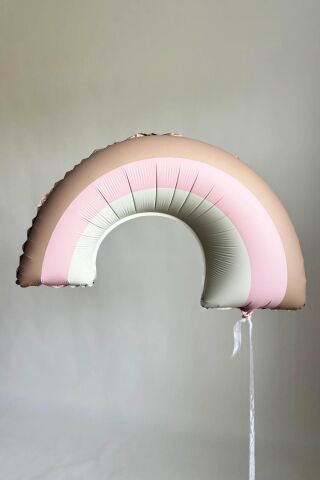 Retro Pembe Gökkuşağı Folyo Balon Retro Gökkuşağı Balon Büyük Boy