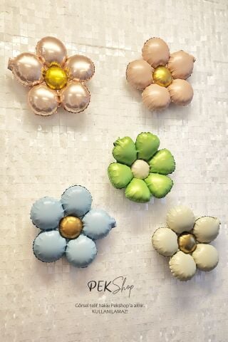 5li Retro Papatya Folyo Balon Seti