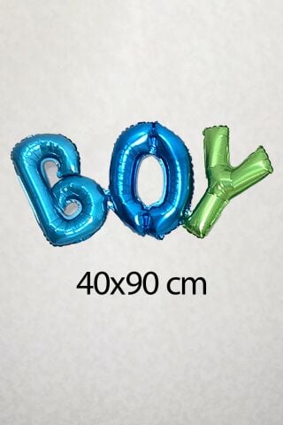 Boy Yazılı Rengarenk Birleşik Folyo Balon Cinsiyet Partisi Baby Shower Parti Balonu