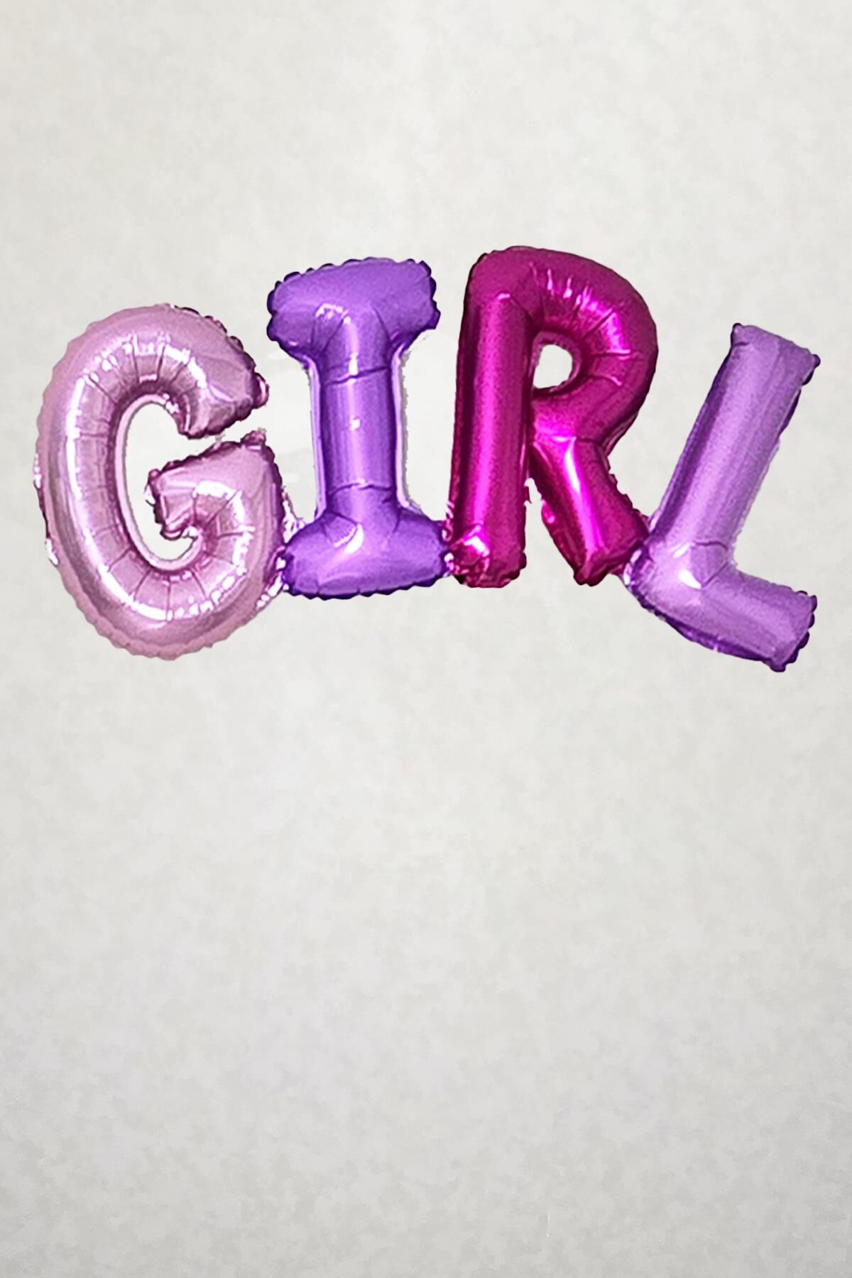 Girl Yazılı Rengarenk Birleşik Folyo Balon Cinsiyet Partisi Kız Bebek Baby Shower Parti Balonu