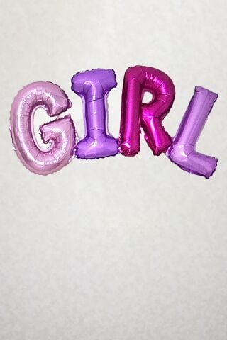 Girl Yazılı Rengarenk Birleşik Folyo Balon Cinsiyet Partisi Kız Bebek Baby Shower Parti Balonu