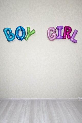 Girl ve Boy Yazılı 2li Rengarenk Birleşik Folyo Seti Cinsiyet Partisi Balonları
