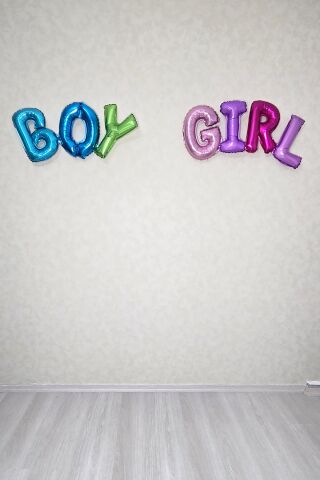 Girl ve Boy Yazılı 2li Rengarenk Birleşik Folyo Seti Cinsiyet Partisi Balonları