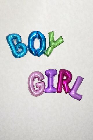 Girl ve Boy Yazılı 2li Rengarenk Birleşik Folyo Seti Cinsiyet Partisi Balonları