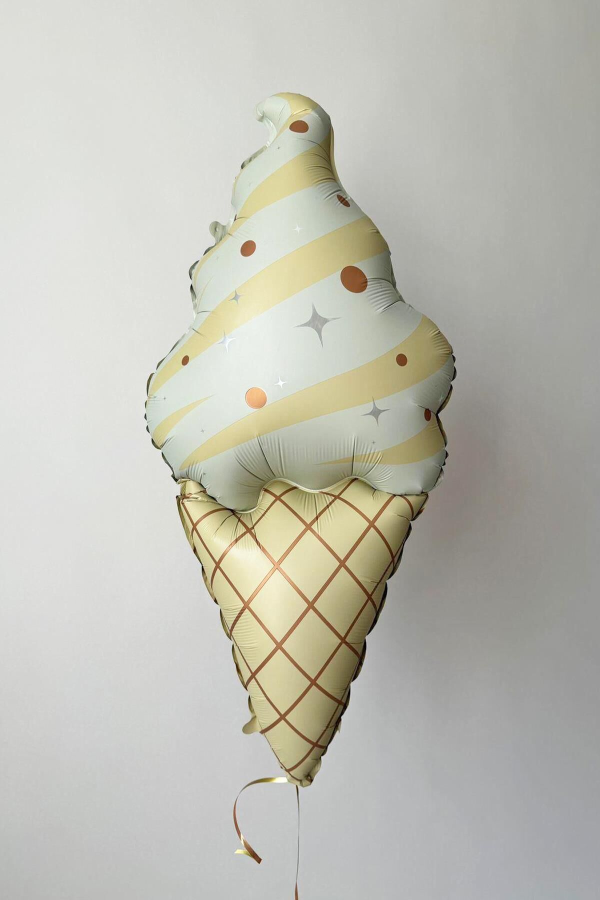 Retro Külahlı Dondurma Folyo Balon Retro Renkler Dondurma Balon