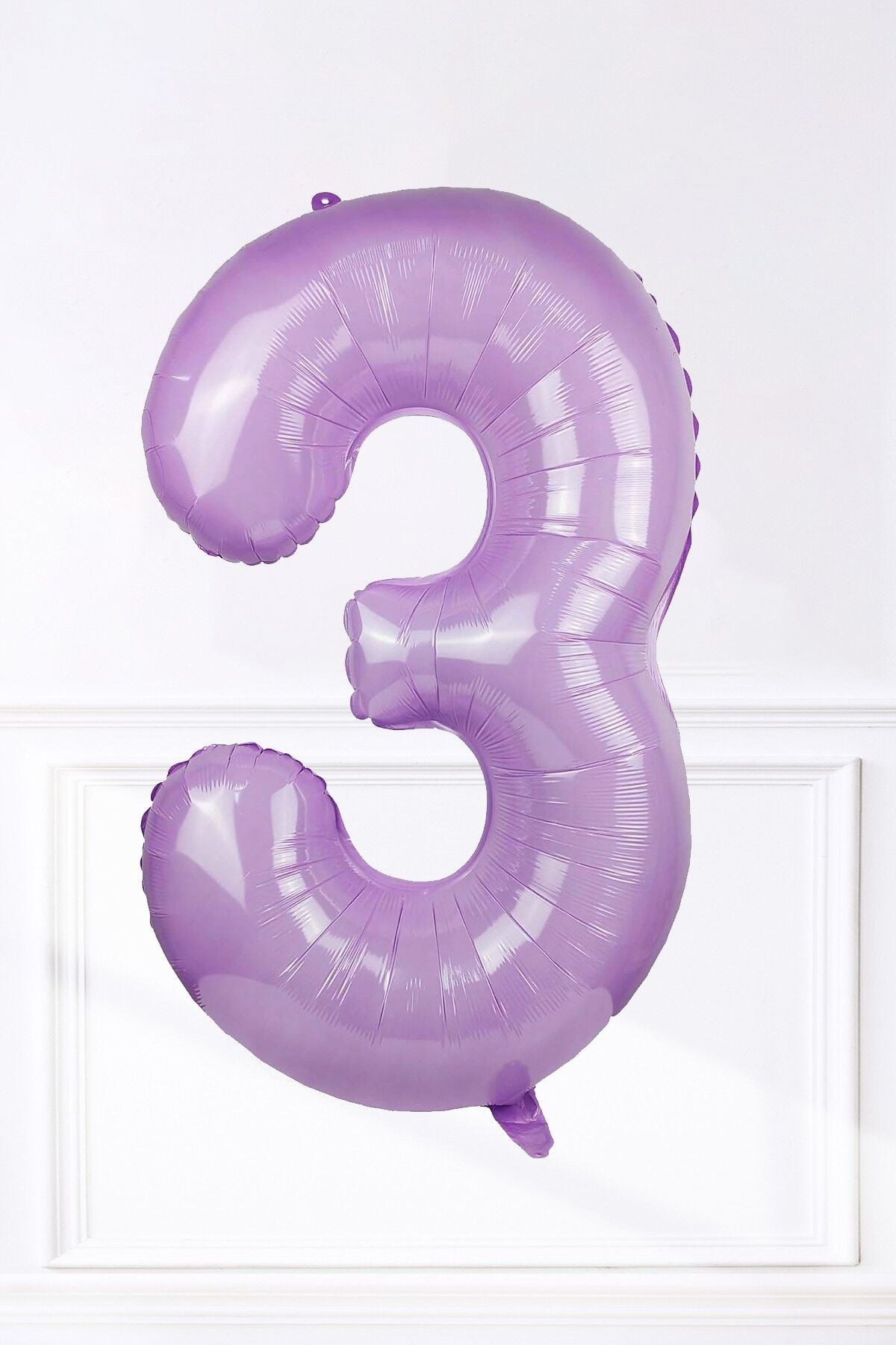 Lila Rakam Folyo Balon Lila Yaş Balonu 3