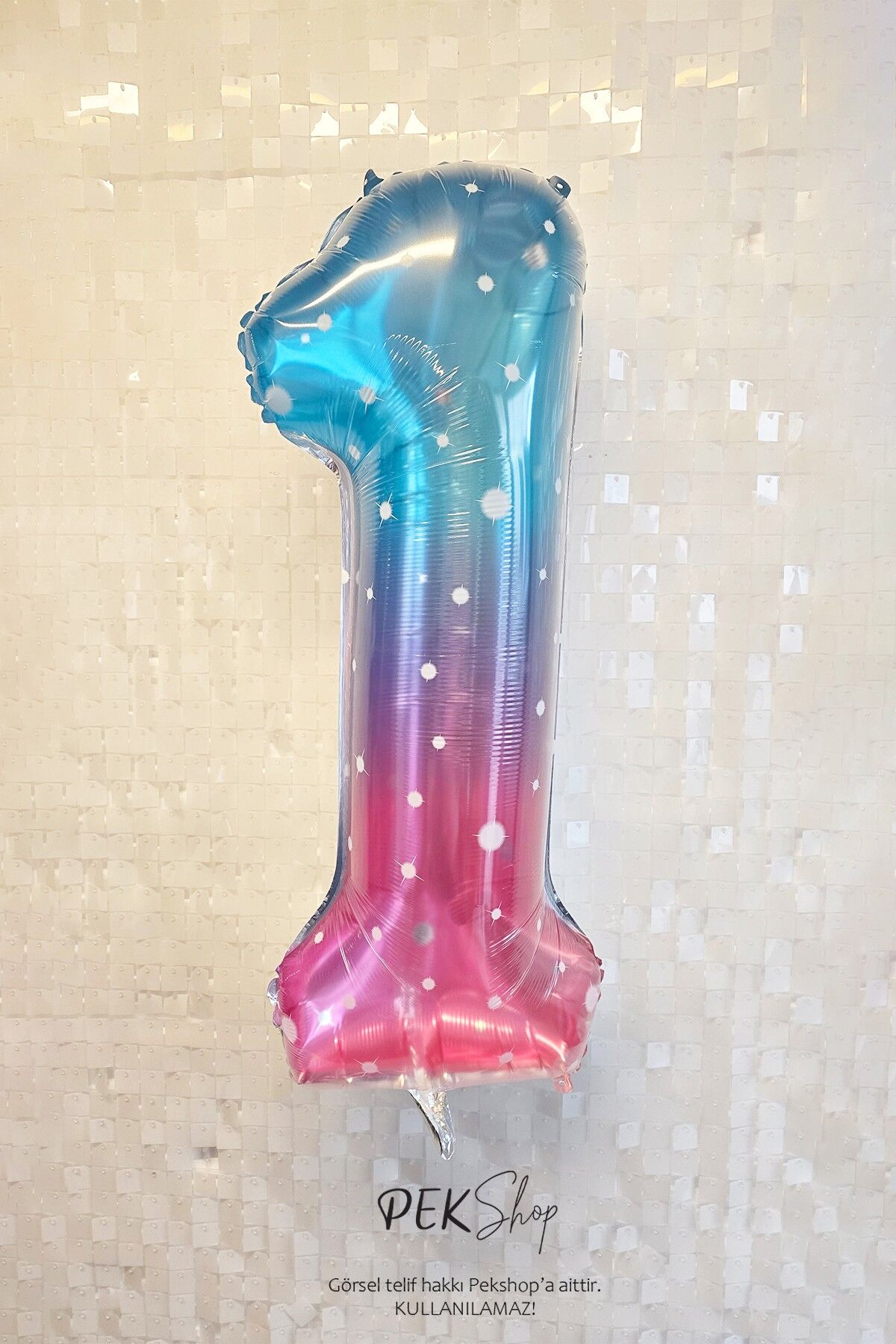 Parıltılı Gökkuşağı Rakam Folyo Balon 40inç