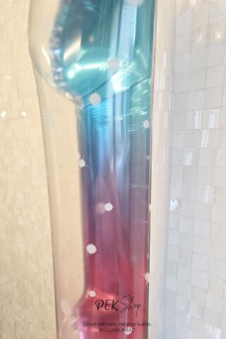 Parıltılı Gökkuşağı Rakam Folyo Balon 40inç