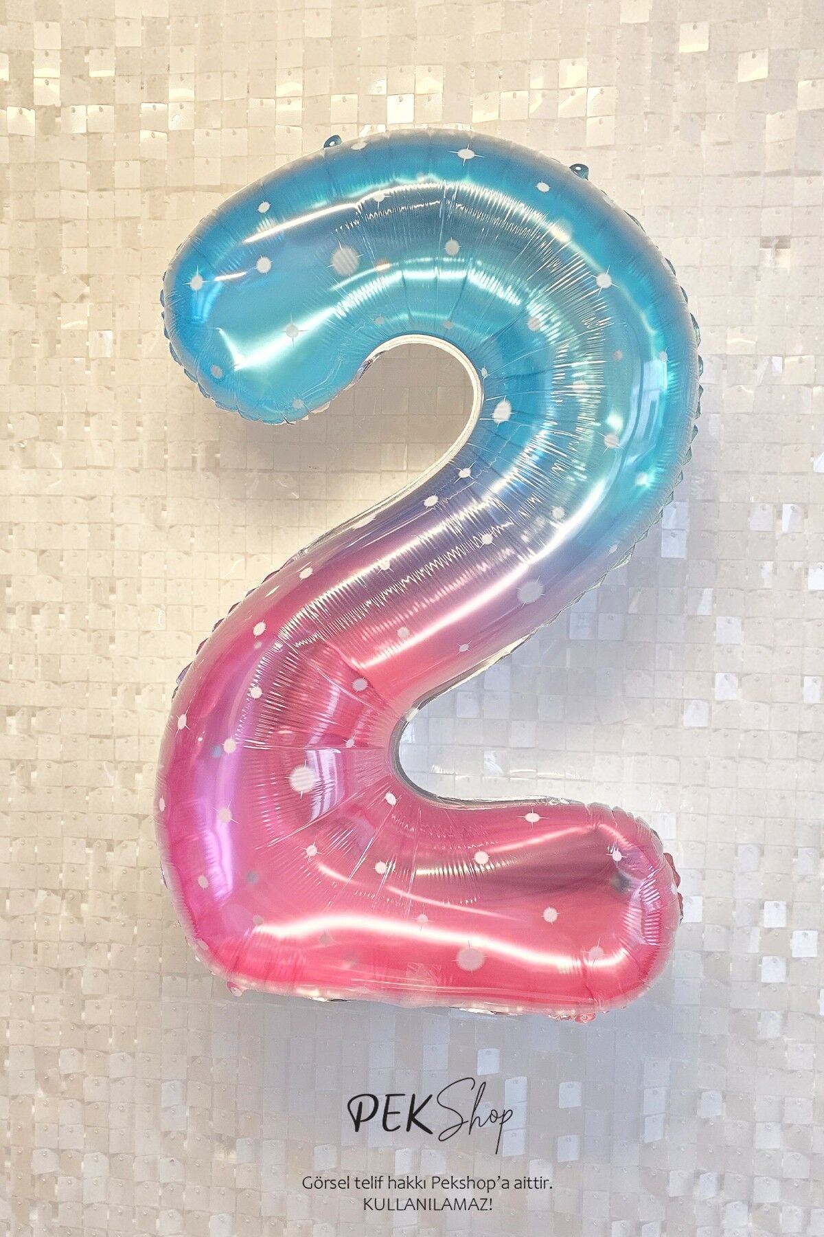 Parıltılı Gökkuşağı Rakam Folyo Balon 40inç 2