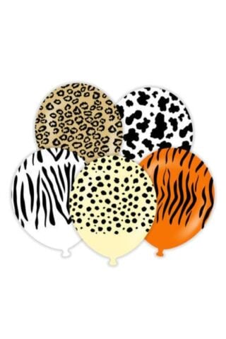 Safari Temalı Baskılı Balonlar 12'' Inç Balon 5 Adet