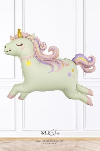 Unicorn Tema Doğum Günü Balon Seti Retro Unicorn Balon ve Bannerlı Set