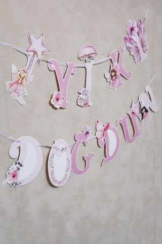 İyi Ki Doğdun Banner Peri Kızı Tema Banner Peri Kızları Konsept Duvar Süsü