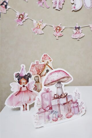 Peri Kızı Tema Ayaklı Pano Seti Peri Kızı Konsept Doğum Günü Masa Üstü Panolar