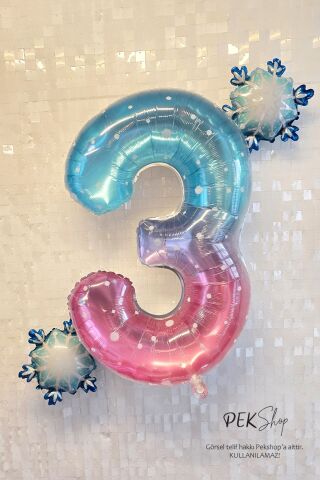Kar Taneli Yaş Balonlu Frozen Doğum Günü Balon Seti 3