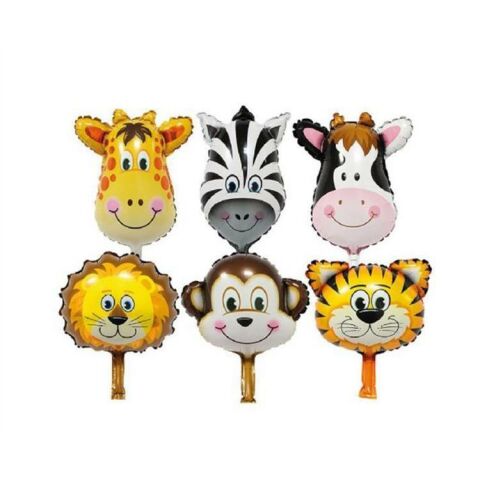 Safari Doğum Günü Parti Seti Balon Zinciri Flama Seti Hayvan Kafa Balonlar