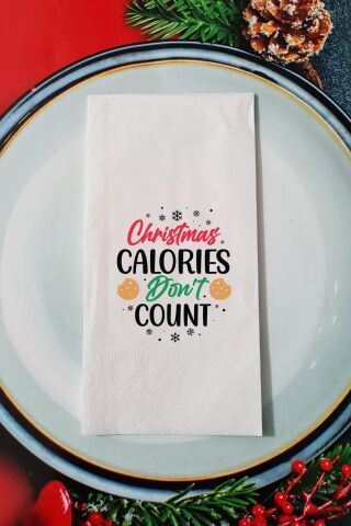 Christmas Calories Dont Count Yazılı Yılbaşı - Yeni Yıl Sunum Peçetesi