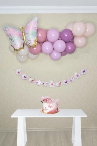 Kelebek Konsept Retro Renkler Kelebek Temalı Balon Zinciri Seti