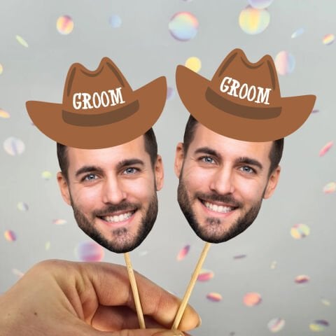 Last Rodeo Konsept Fotoğraflı Groom Kürdan Süsü (10lu paket)