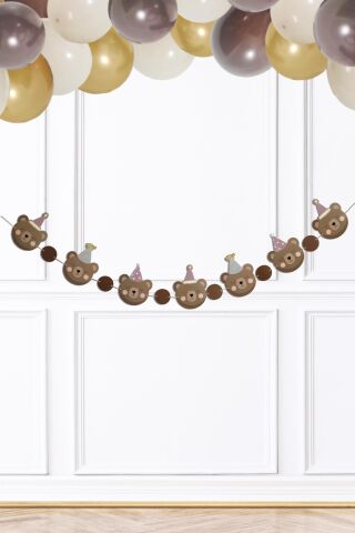 Ayıcık Banner Duvar Süsü Retro Ayı Tema Parti Süsleri