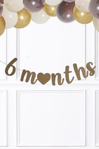 6 Months Banner Duvar Süsü Yarım Yaş , Altı Ay Parti Süsleri