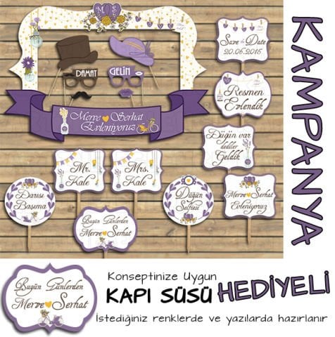 Vintage Mor-Sarı Konsept 2li Kampanyalı Paket
