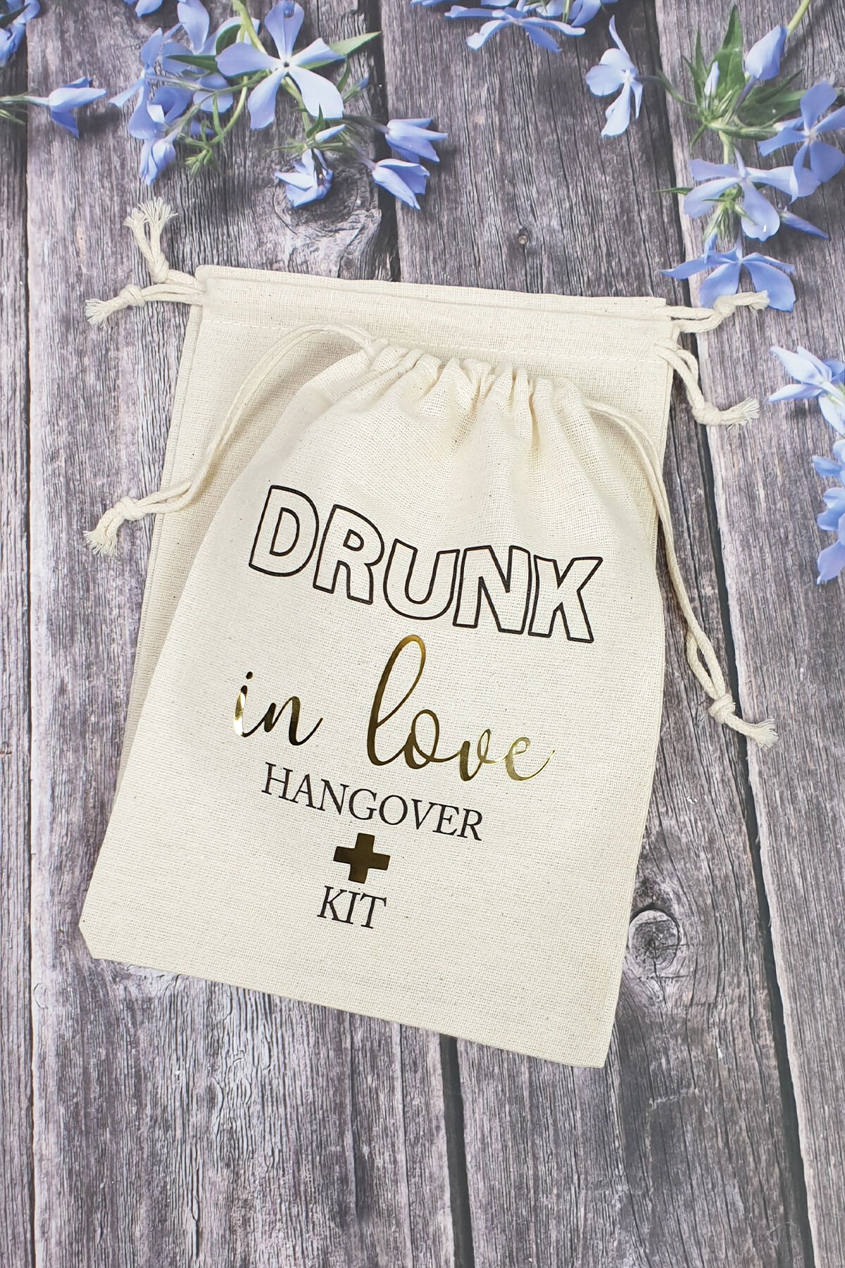 Hangover Kit Kesesi - 10 Adet - Drunk In Love,Altın Varak Baskılı